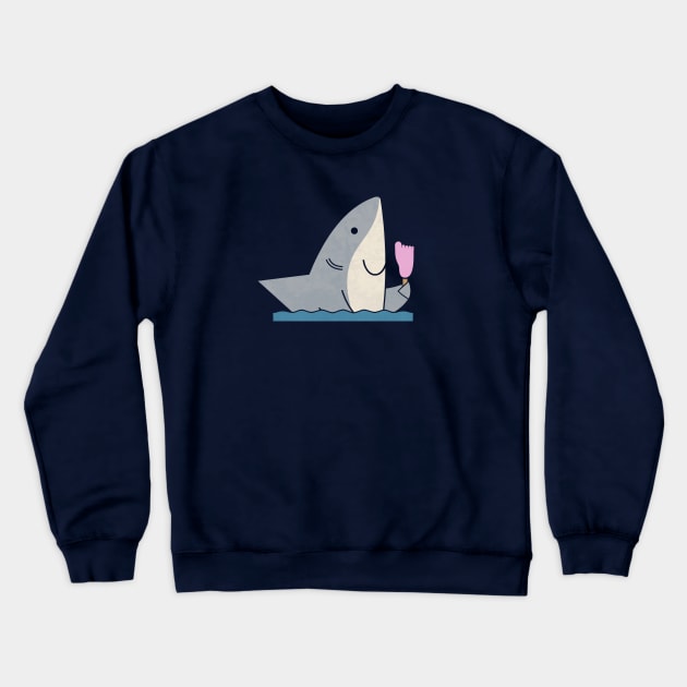 Ice Cream Shark Crewneck Sweatshirt by HandsOffMyDinosaur